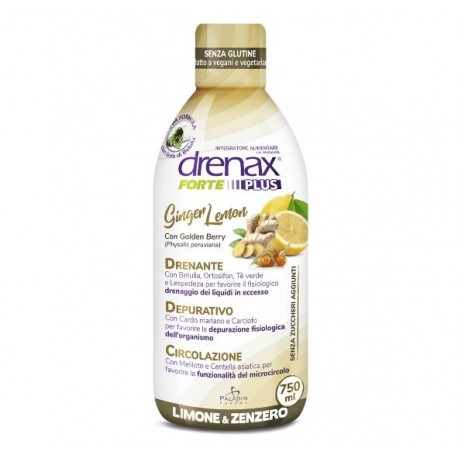 Drenax Forte Limone Zenzero PLUS 750 ml per un'azione drenante efficace