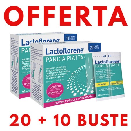 OFFERTA LACTOFLORENE PANCIA PIATTA 20 + 10 BUSTE FORMULA POTENZIATA