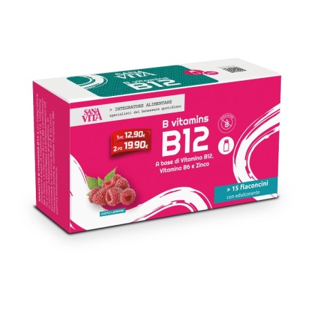 Sanavita B-Vitamins B12 Integratore Alimentare di B12, B6 e Zinco