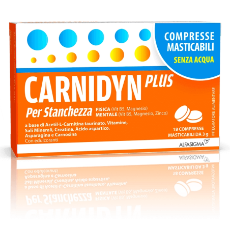 Carnidyn Plus Per Stanchezza Fisica e Mentale 18 compresse masticabili
