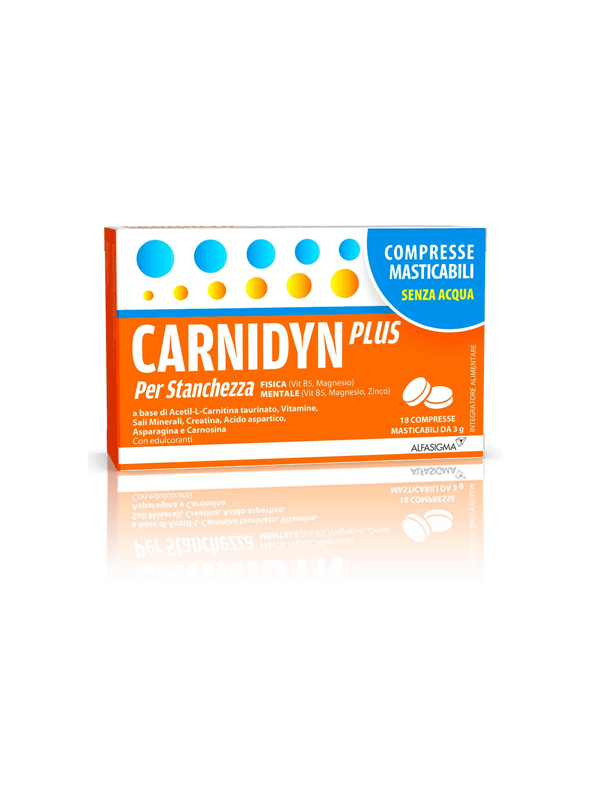 Carnidyn Plus Per Stanchezza Fisica e Mentale 18 compresse masticabili