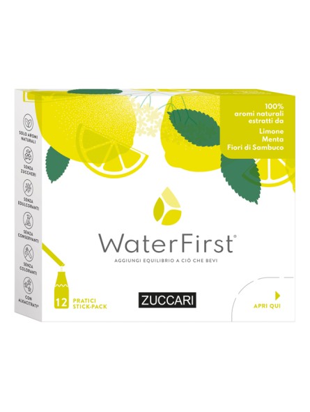 Zuccari WaterFirst Limone Menta e Fiori di Sambuco 12 Stick-pack