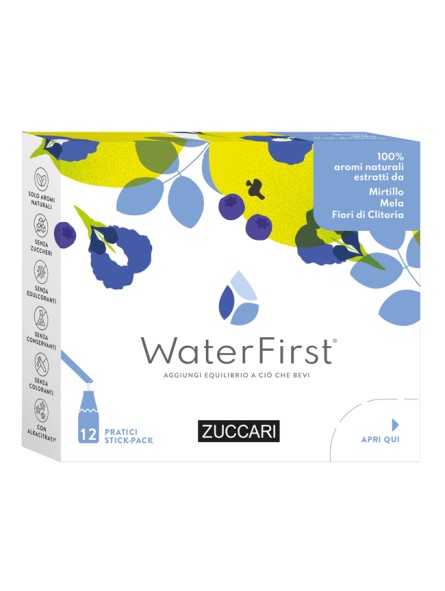 Zuccari WaterFirst Mirtillo Mela Fiori di Clitoria 12 Stick-pack