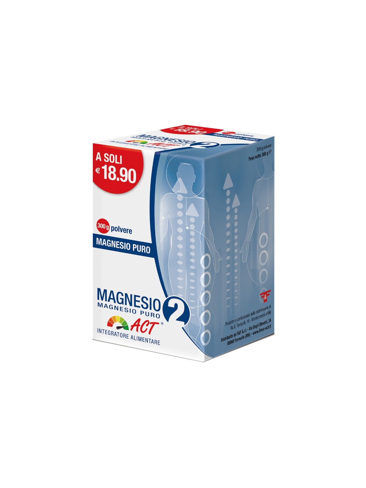 Magnesio 2 Act - Magnesio Puro 300 g polvere