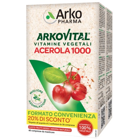 Arkovital Acerola 1000 Vitamina C Naturale 60 Compresse Masticabili