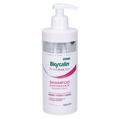 Bioscalin TricoAge Donna 50+ Shampoo rinforzante ridensificante Maxi formato 400 ml