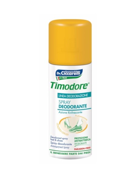 Timodore Spray Deodorante Zenzero ad Azione Rinfrescante